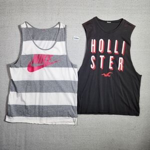 Hollister And Nike L Tank Tops  Gray and Black Tank Tops Holister W Cut Off Slvs